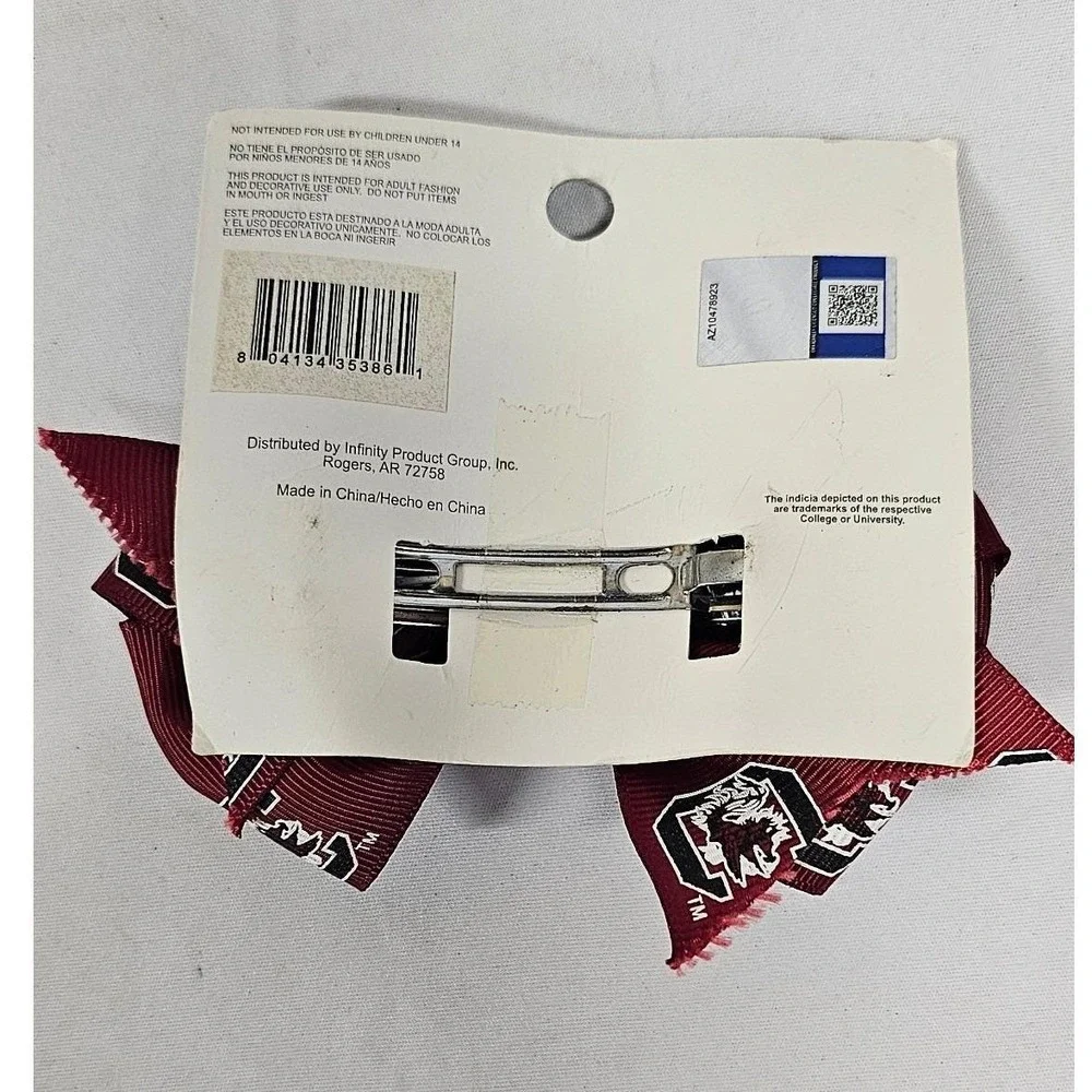 South Carolina Gamecocks Hair Bow Garnet Team Spirit IPG NCAA Fan Accessory